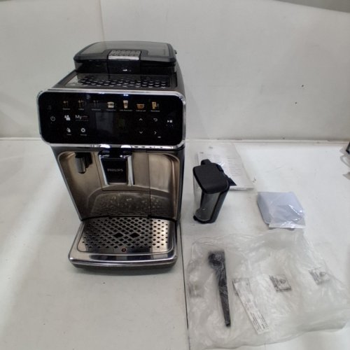 PHILIPS LATTEGO 5400 SERIES FULLY AUTOMATIC DIGITAL ESPRESSO MACHINE WITH BUILT-IN MILK FROTHER & COFFEE GRINDER - BLACK/CHROME (MODEL: EP5447/94) image 5