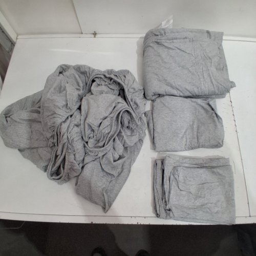 4 PC SLEEPDOWN 100% COTTON FLAT SHEET - QUEEN - GRAY FITTED SHEET, 2 PILLOW COVERS image 3