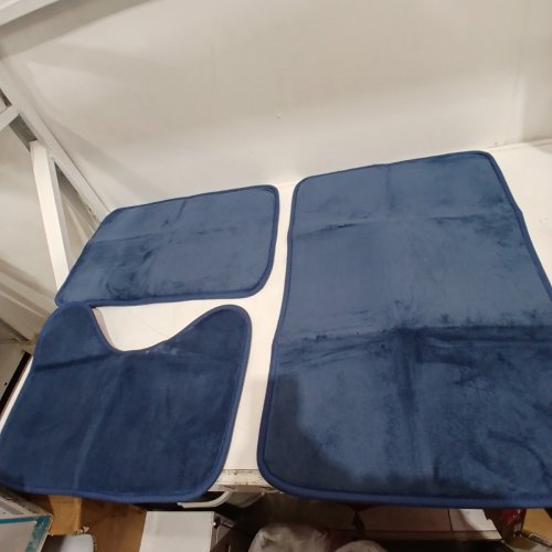 3PC BATHROOM FLOOR MATS - NAVY BLUE image 2