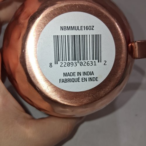 COPPER-PLATED STAINLESS MOSOW MULE MUG - 16 OZ - COPPER/SILVER (ITEM: NBM MULE) image 2