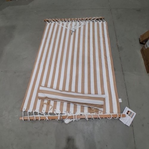 LAZY DAZE DOUBLE QUILTED HAMMOCK WITH PILLOW - 12FT - BEIGE/WHITE (MODEL: HMQF-BEIGE-W) image 5