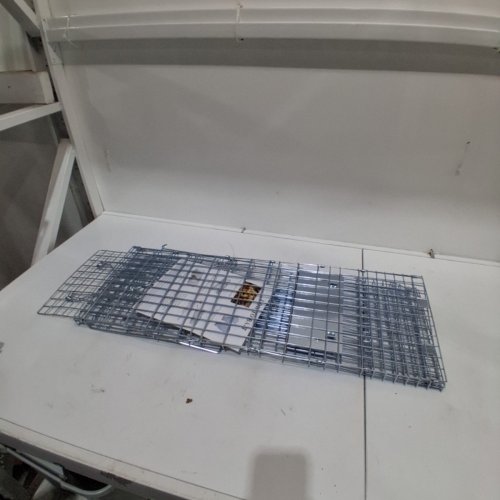 LIVE ANIMAL CAGE TRAP - 12" X 32" - STEEL image 2