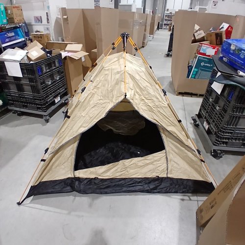 INTEXCA LIGHTWEIGHT POP-UP CAMPING TENT WITH CARRY BAG - 1-2 PERSON - BEIGE image 2