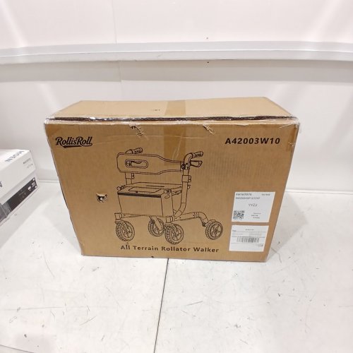 ROLLISROLL FOLDABLE ROLLATOR WALKER - 37"-32" - 300LBS CAP - BLUE (MODEL: A42003W10) image 2