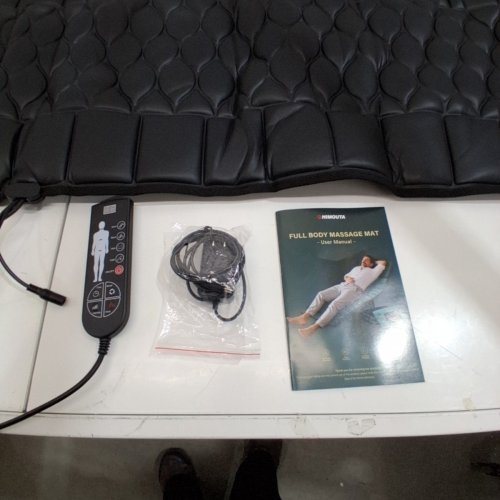 HIMOUTA FULL BODY MASSAGE MAT WITH ADJUSTABLE HEAT & INTENSITY LEVELS - 63" X 20" - BLACK (MODEL: SL-601D) image 4