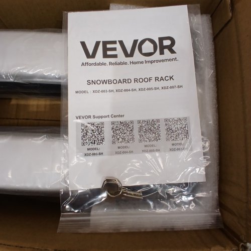 ALUMINUM SKI & SNOWBOARD ROOF RACK WITH LOCK & RUBBER PADDING - UNIVERSAL FIT/165LBS MAX - SILVER/BLACK (MODEL: XDZ-005-SH) image 3