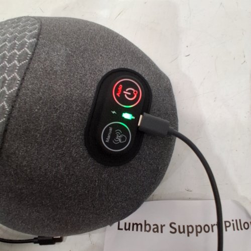 FUSION LUMBAR SUPPORT PILLOW BACK MASSAGER - GREY image 2