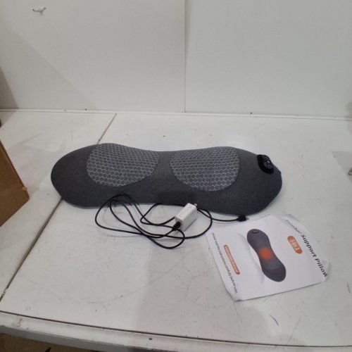 FUSION LUMBAR SUPPORT PILLOW BACK MASSAGER - GREY image 3