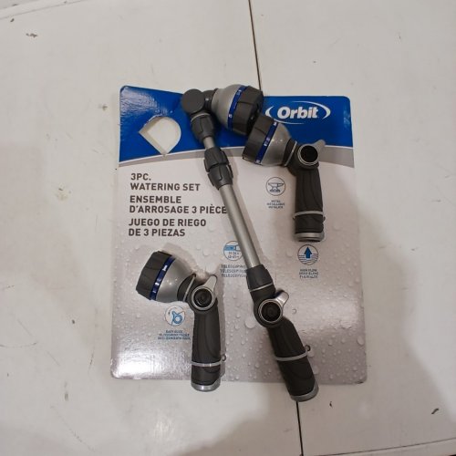 3PC ORBIT MULTI-PATTERN WATERING NOZZLES WITH TELESCOPIC WAND - 19" TO 24" - BLUE/GREY (MODEL: 1933983) image 2
