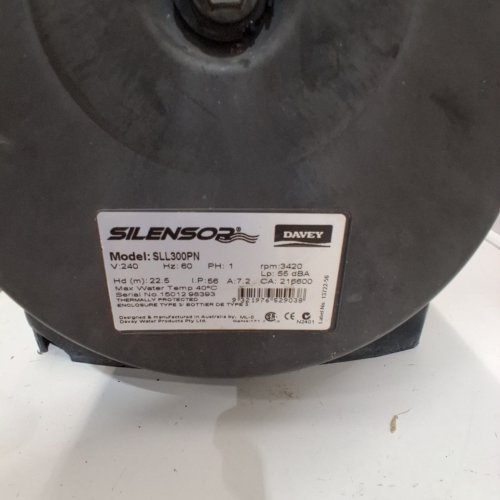 DAVEY SILENSOR POOL PUMP - 240 V, 7.2 AMP - BLACK (MODEL: SLL300PN) image 3