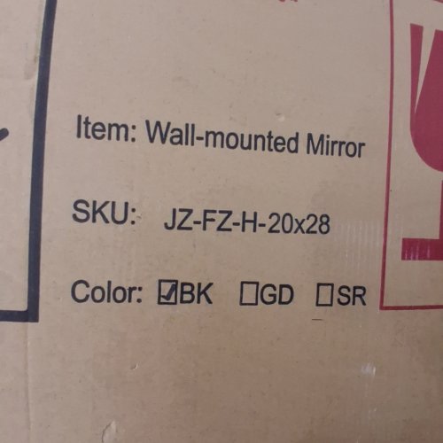 COFENY RECTANGLE MODERN WALL MOUNTED MIRROR - 20" X 28" - BLACK (MODEL: JZ-FZ-H-20X28) image 2