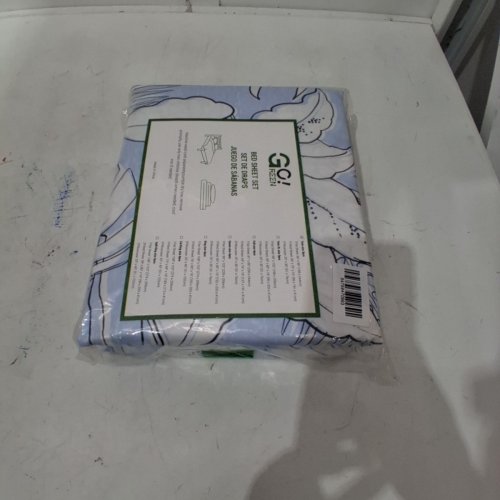 4PC GOGREEN 100% COTTON BREATHABLE DEEP POCKET SHEET SET - 14" TWIN - BLUE/WHITE FLORAL - (MODEL: 94759470993) image 2