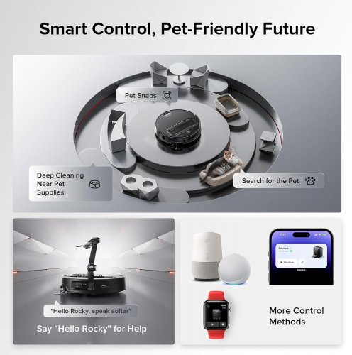 ROBOROCK BLUETOOTH/VOICE CONTROLLED SAROS Z70 ROBOT VACCUM/MOP WITH OMNIGRIP ARM - 22,000PA SUCTION 3.14" - BLACK (MODEL: EWFD28LRR) image 2