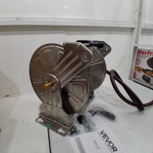 STAINLESS STEEL WALL MOUNTED MANUAL GARDEN HOSE REEL - HOLDS 150FT 5/8" HOSE - SILVER (MODEL: ‎HL-SW-8E) image 4