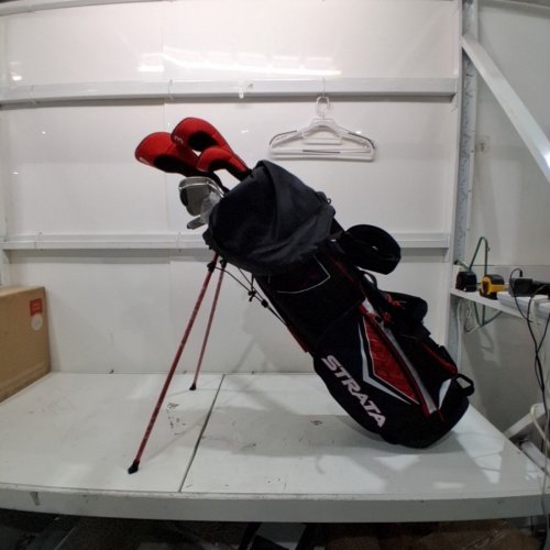 14PC MENS CALLAWAY GOLF STRATA PLUS COMPLETE REGULAR GOLF SET WITH STAND BAG - LEFT HAND - RED image 2