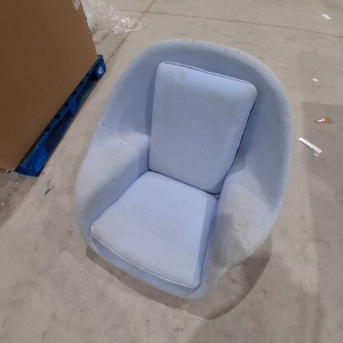 UPHOLSTERED FARMLESS WOMB CHAIR WITH REMOVABLE PILLOW AND CUSHION - BLUE image 2
