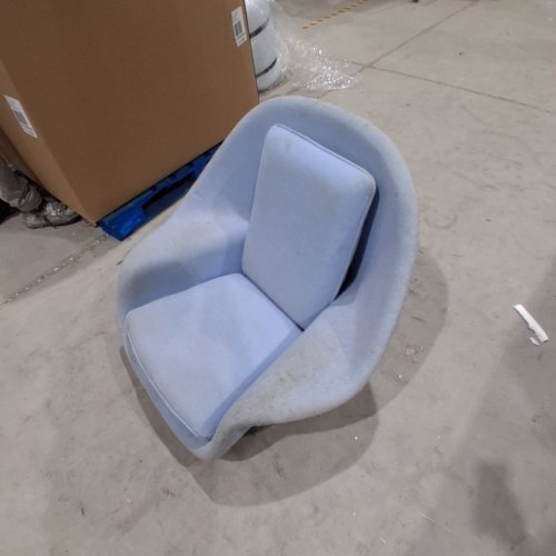 UPHOLSTERED FARMLESS WOMB CHAIR WITH REMOVABLE PILLOW AND CUSHION - BLUE image 3