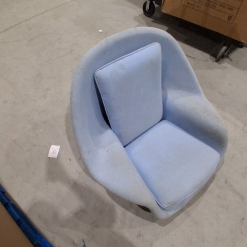 UPHOLSTERED FARMLESS WOMB CHAIR WITH REMOVABLE PILLOW AND CUSHION - BLUE image 4