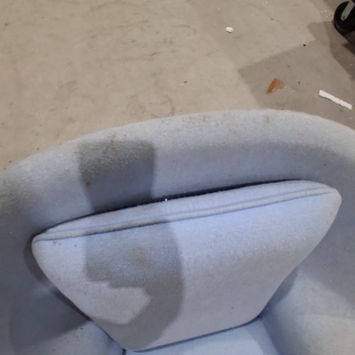 UPHOLSTERED FARMLESS WOMB CHAIR WITH REMOVABLE PILLOW AND CUSHION - BLUE image 5