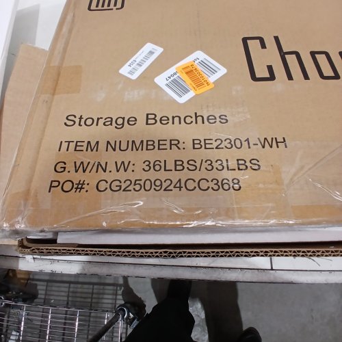CHOOCHOO SHOE STORAGE UNIT WITH LIFT TOP STORAGE ENTRYWAY BENCH & CUSHIONED SEAT - 13.78"D X 41.34"W X 19.69"H - WHITE - (MODEL: BE2301-WH) image 2