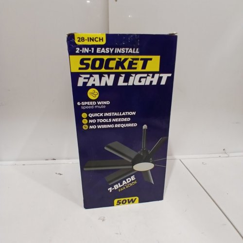 ZB ORBECCO 7-BLADE SOCKET FAN LIGHT, 50W / 110 V - 28" - BLACK (MODEL: ZH2) image 4