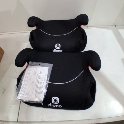 2PK DIONO SOLANA NO LATCH BACKLESS BOOSTER CAR SEATS WITH CUPHOLDERS AND REMOVABLE WASHABLE COVERS - FOR KIDS 40-120LBS - CHARCOAL BLACK (MODEL: 32060-NA-01) image 2
