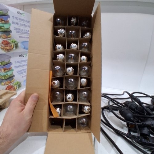 FEIT ELECTRIC WEATHERPROOF LED STRING LIGHTS - 48FT/24 BULBS - BLACK (MODEL: 1603293) image 3
