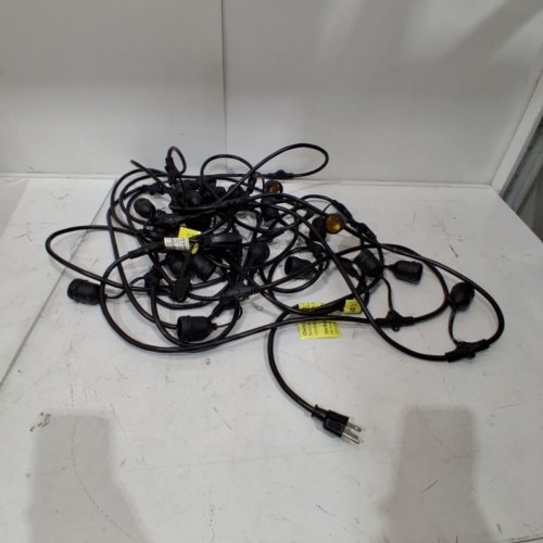 FEIT ELECTRIC WEATHERPROOF LED STRING LIGHTS - 48FT/24 BULBS - BLACK (MODEL: 1603293) image 5