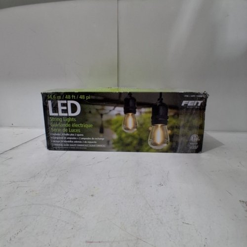 FEIT ELECTRIC WEATHERPROOF LED STRING LIGHTS - 48FT/24 BULBS - BLACK (MODEL: 1603293) image 7