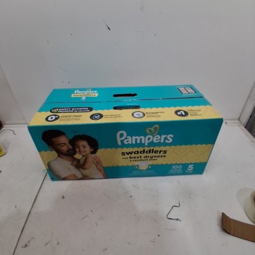 100PK PAMPERS SWADDLERS 100% LEAKPROOF DISPOSABLE BABY DIAPERS - SIZE 5 image 2