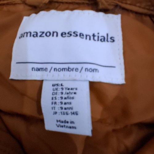 YOUTH BOYS AMAZON ESSENTIALS WATER RESISTANT PUFFER VEST - LG - BURNT ORANGE image 2