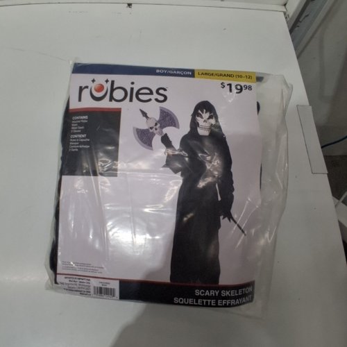 5PC RUBIES SCARY SKELETON COSTUME - 10-12 - BLACK image 2
