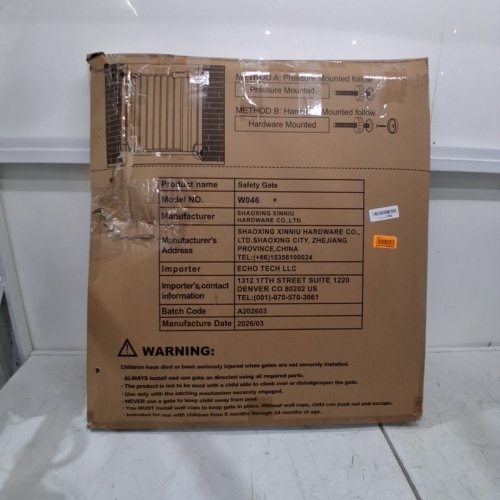 ALLAIBB EXTRA WIDE DOUBLE SIDED AUTO CLOSE SAFETY BABY GATE - 66" X 71" - BLACK (MODEL: W046) image 5