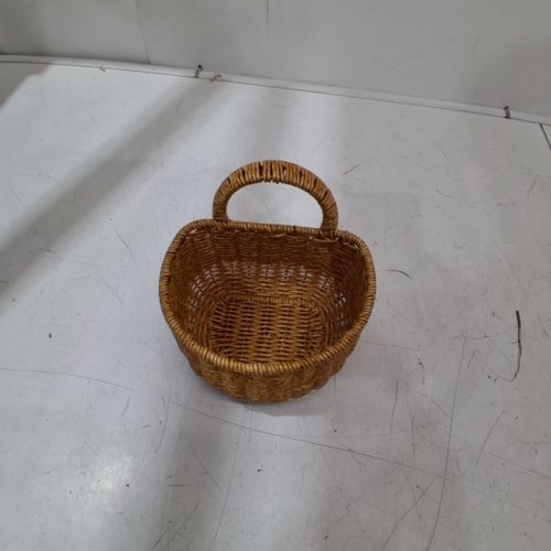 HANGING WOVEN RATAN BASKET - 3" X 7" - BROWN image 3