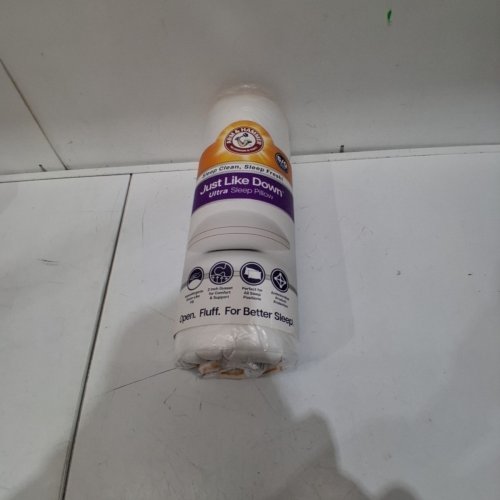 ARM & HAMMER SOFT JUST LIKE DOWN SLEEP PILLOW - QUEEN - WHITE/ORANGE image 2