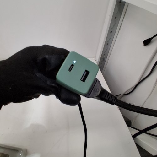 2PC HEYDAY DUAL PORT USB-A AND USB-C HOME CHARGING KIT WITH USB-C TO LIGHTNING CABLE - MADE FOR IPHONE & IPAD - 6FT - SAGE GREEN image 2