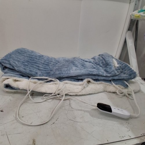 HEATED THROW BLANKET - 50" X 60" - BLUE / TEAL image 3