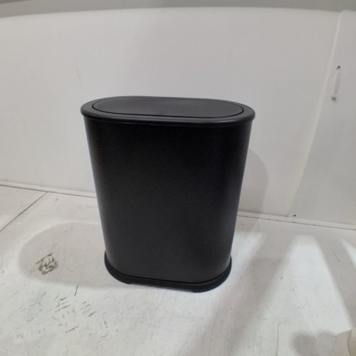 ANZOYMX STAINLESS STEEL NARROW BATHROOM TRASH CAN WITH POP-UP LID AND SEPARATE INNER BARREL - 6.8L - BLACK image 2