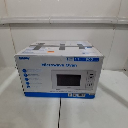 DANBY COUNTERTOP MICROWAVE WITH PUSH BUTTON DOOR - 900W, 1.1CU.FT - WHITE (MODEL: DBMW1121BWW) image 8