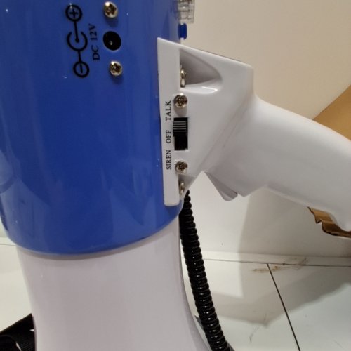 PYLE MEGAPHONE SPEAKER PA BULLHORN WITH BUILT-IN SIREN - 50W - 1600 YARD - WHITE/BLUE (MODEL: PMP50) image 2