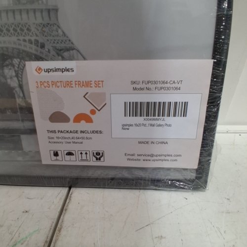 3PK UPSIMPLES WALL GALLERY PHOTO FRAMES - 16" X 20" - BLACK (MODEL: FUP0301069) image 2
