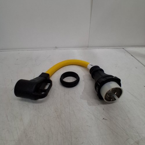 ONETAK TWIST LOCK MALE PLUG TO 4 PRONG FEMALE OUTLET RECEPTACLE - NEMA SS2-50P TO 14-50R - BLACK / YELLOW image 2