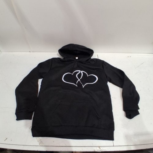 WOMEN'S HEART GRAPHIC PULL OVER HOODIE - MEDIUM - BLACK (STYLE : 01164088526001) image 2