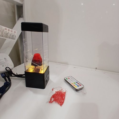 NIGHT LIGHT VOLCANO LAVA LAMP - 10" - BLACK/RED image 2