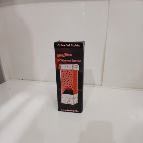 NIGHT LIGHT VOLCANO LAVA LAMP - 10" - BLACK/RED image 3