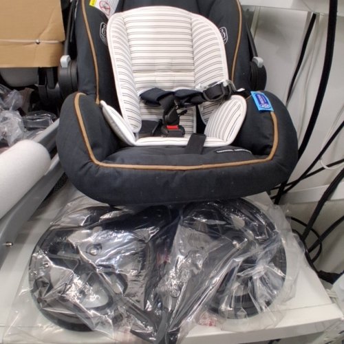 GRACO MODES PRAMETTE 3-IN-1 TRAVEL SYSTEM WITH SNUGRIDE SNUGLOCK 35 INFANT CAR SEAT CARRIER STROLLER - 35LB MAX - BLACK (MODEL: 2112258) image 5