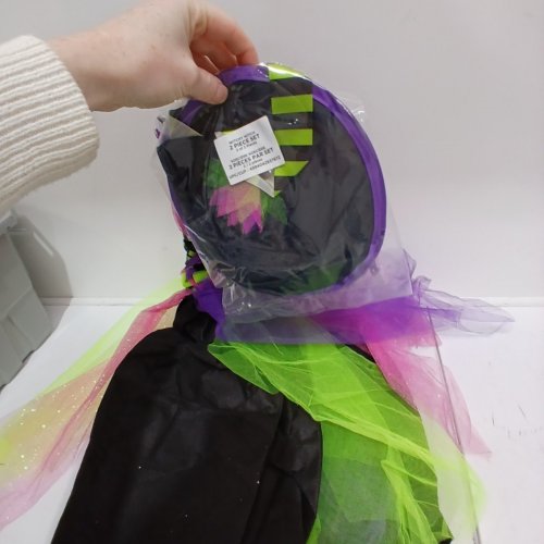 2PC GIRL'S PARTYHOLIC WITCHY WITCH COSTUME SET - LARGE (10-12) - BLACK / PURPLE / GREEN image 3