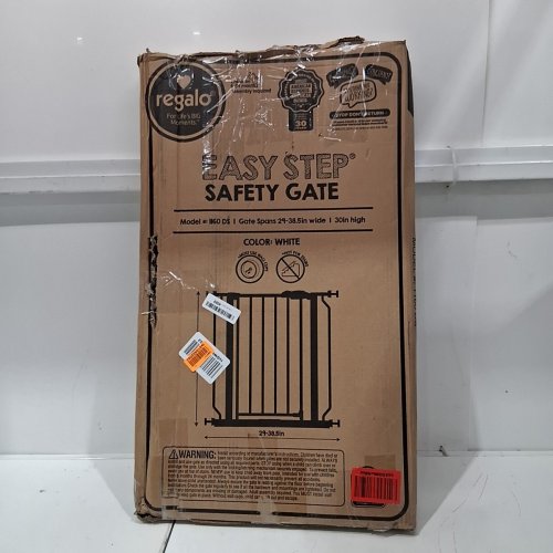 REGALO EASY-STEP METAL WALK-THROUGH SAFETY GATE - 30" X 29'' - 38.5'' - WHITE (MODEL: 1160DS) image 5