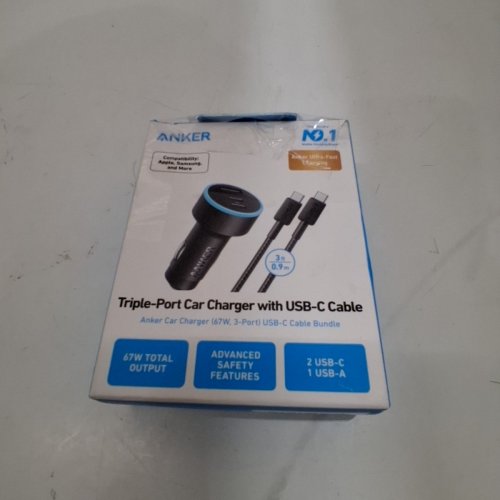 ANKER TRIPLE-PORT CAR CHARGER WITH USB-C CABLE - 67W - BLACK (MODEL: B2736H11-1) image 4