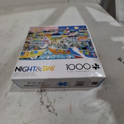 1000PC BUFFALO GAMES HARBOR NIGHT AND DAY JIGSAW PUZZLE (MODEL : NIGHT & DAY) image 2